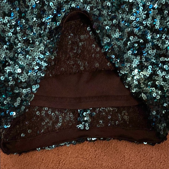 LULUS “JUST TONIGHT” TEAL SEQUIN BODYCON ONE SHOULDER‎ DRESS XS - Picture 4 of 10